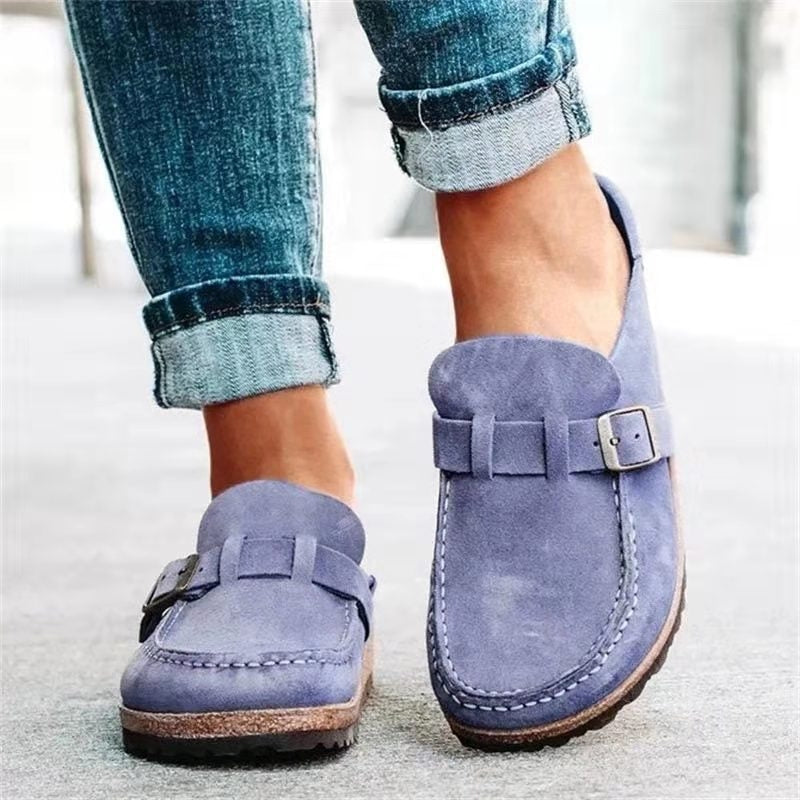 Victoria Women's Suede Buckle Loafers 5