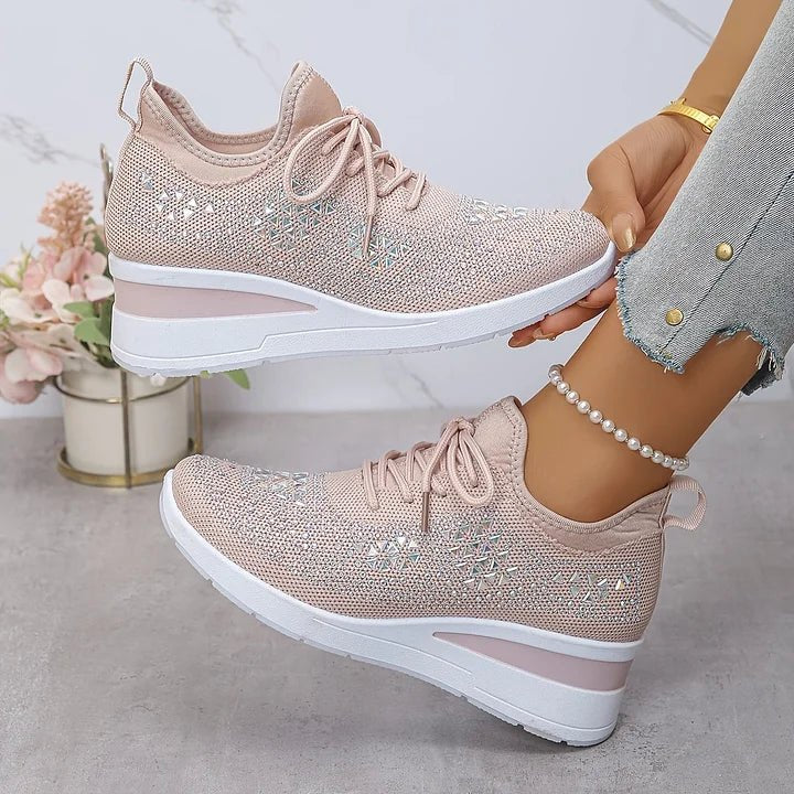 Women's Knit Platform Sneakers - Pink