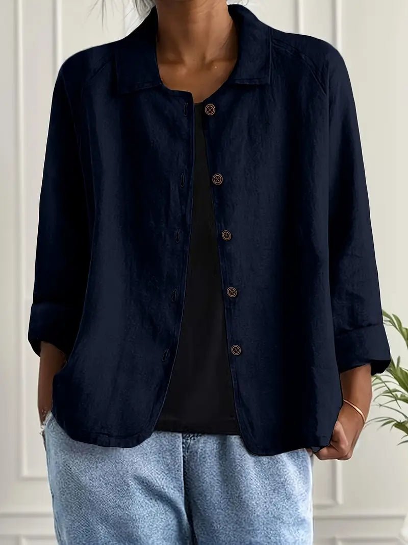 Women's Shirt Jacket - Navy Blue