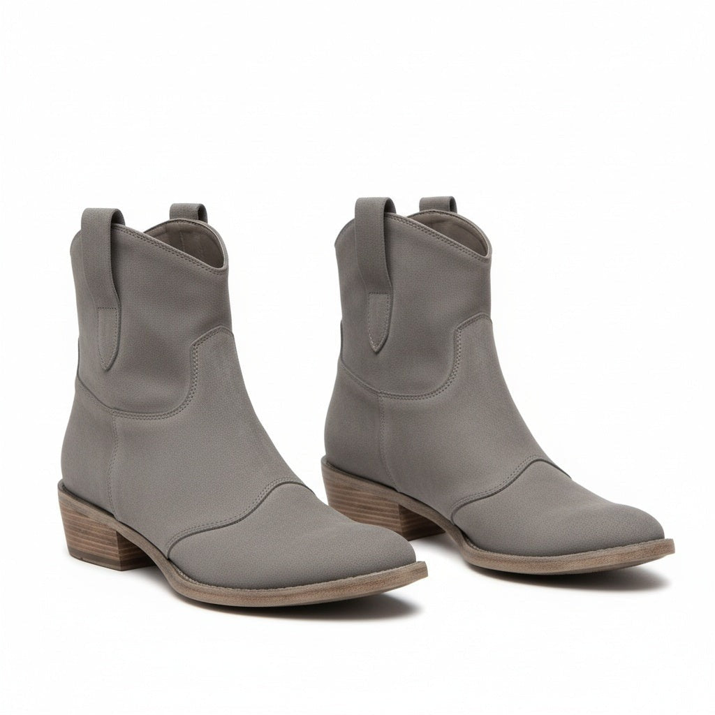 Western Ankle Boots - Gray