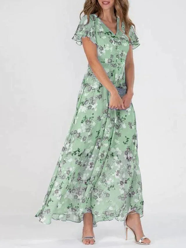 Whitney Women's Floral Chiffon Maxi Dress 3