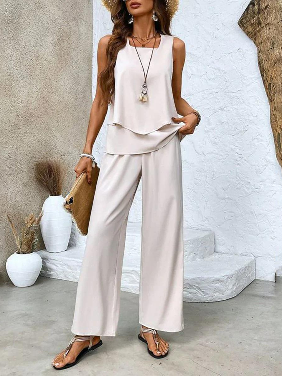 Whitney Women's Sleeveless Tank Top & Wide Leg Set 6