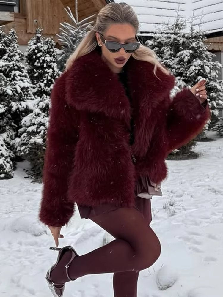 Women's Cropped Faux Fur Jacket
