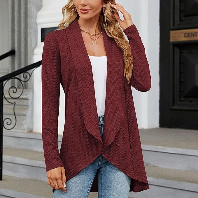 Women's Knit Cardigan - Burgundy