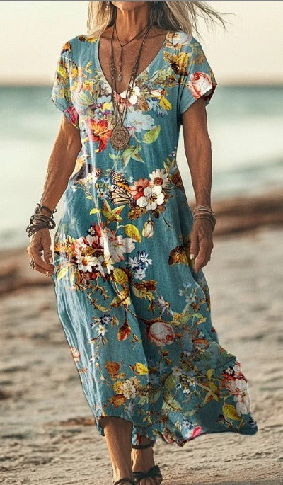 Boho Beach Maxi Dress - Multicolour 4