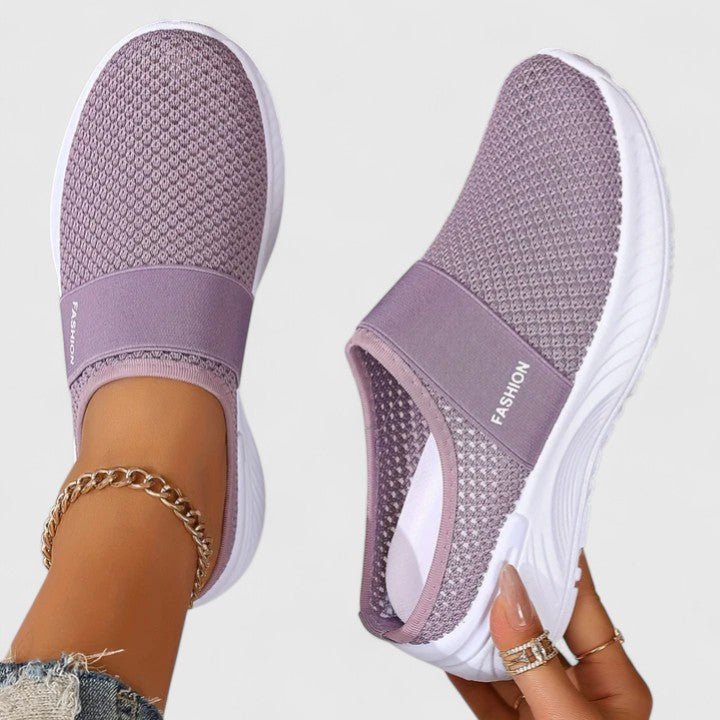 Women's Knit Slip-On Sneakers - Purple