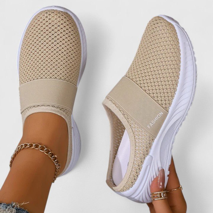 Women's Knit Slip-On Sneakers - Beige