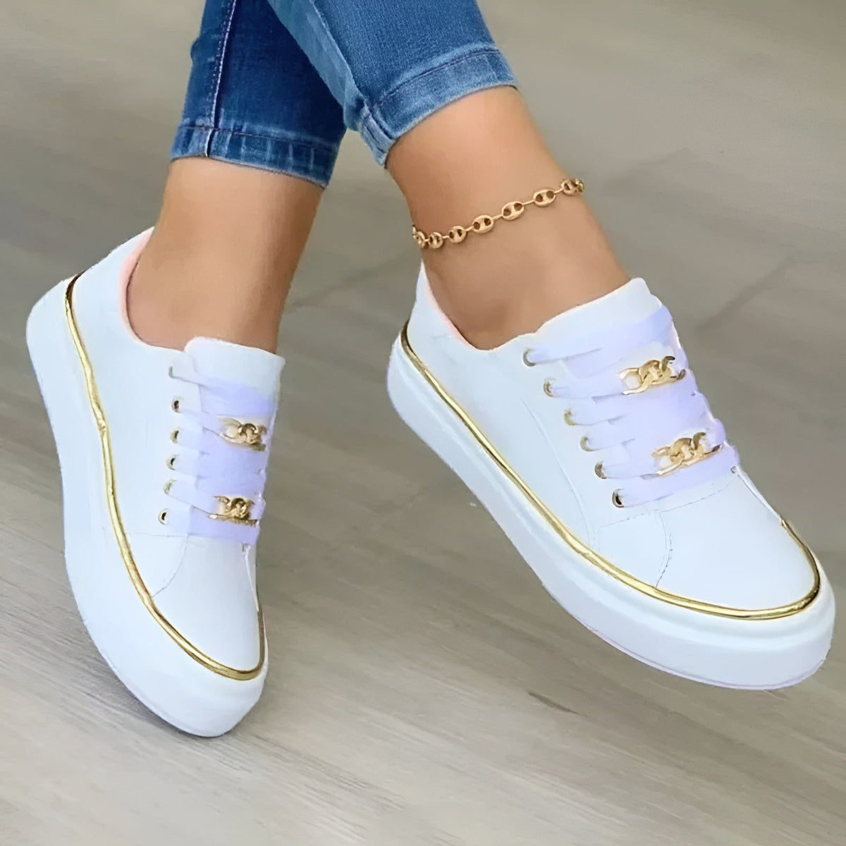 Women's Platform Sneakers - White