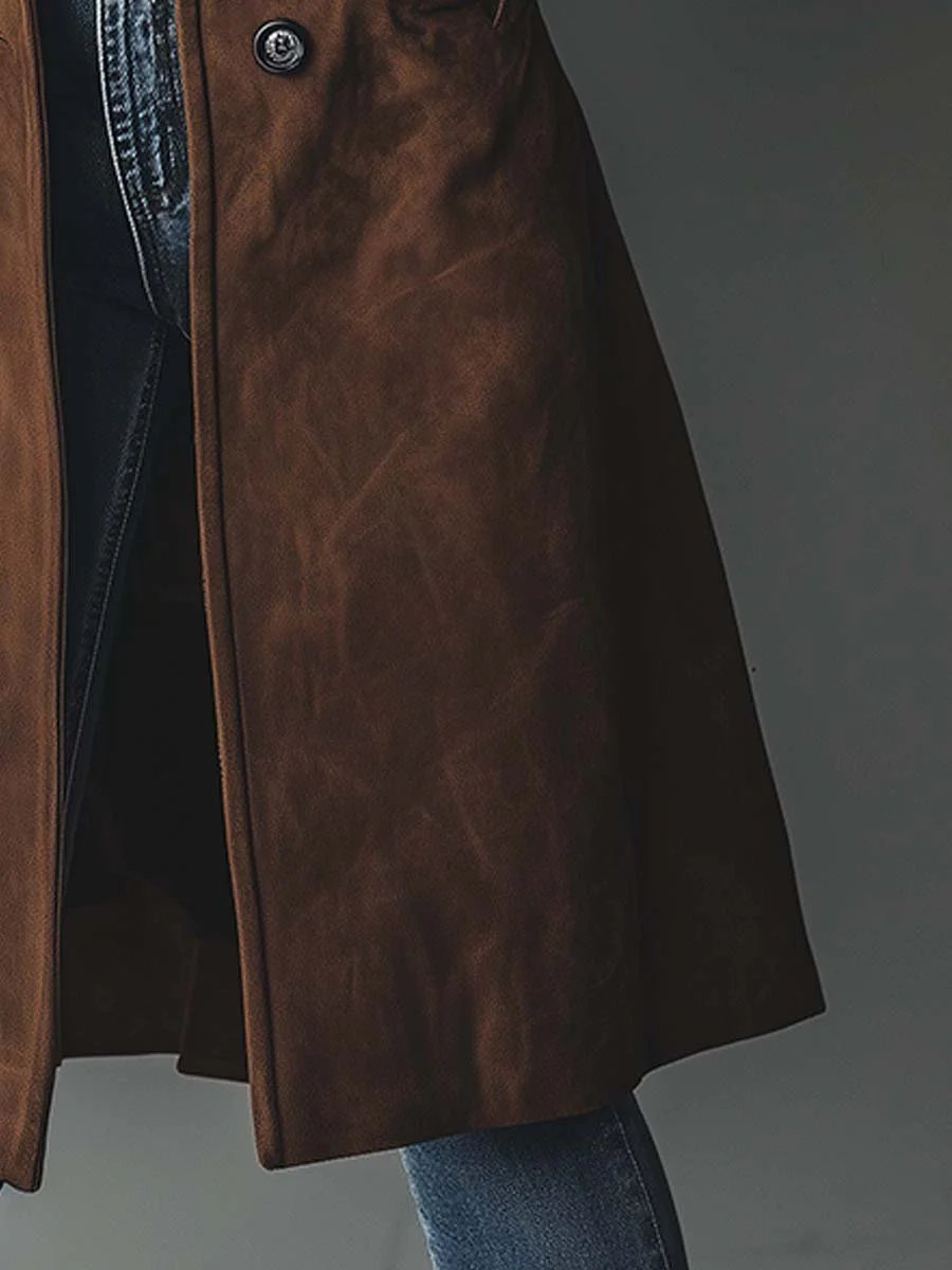 Women's Suede Trench Coat