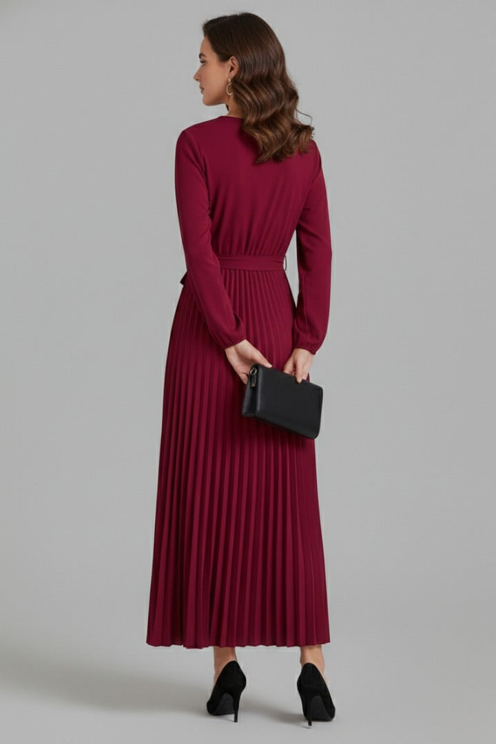 Wedding Guest Pleated Midi Dress