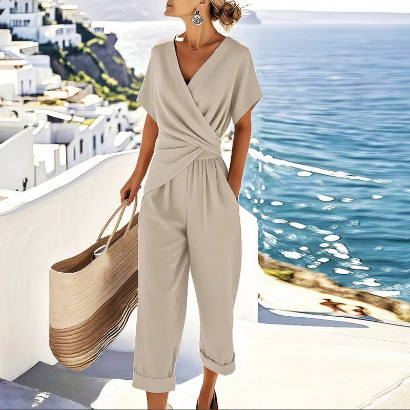 Willow Women's V-Neck Wide Leg Jumpsuit 1