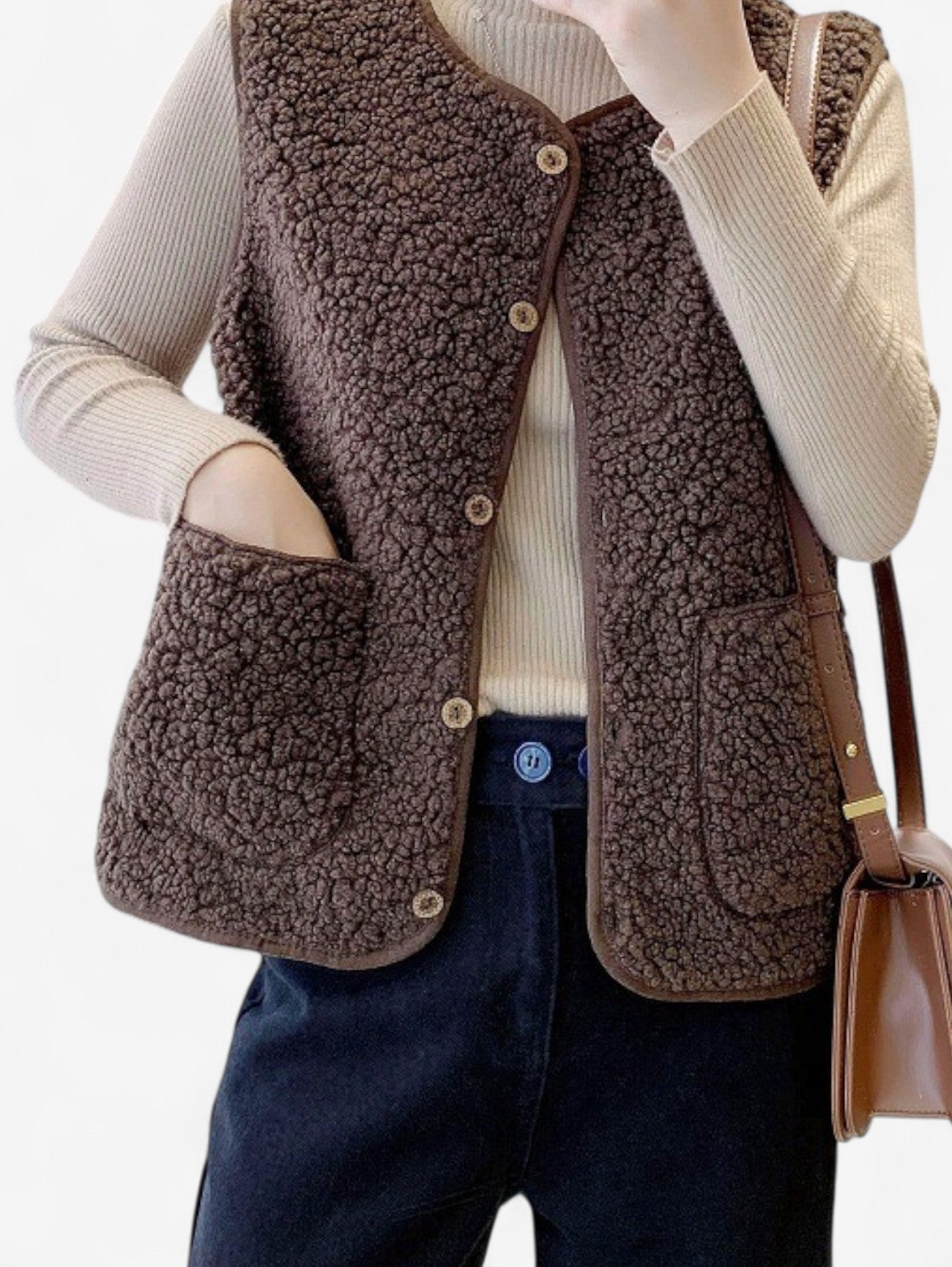Women’s Sleeveless Button Down Gilet Vest 7