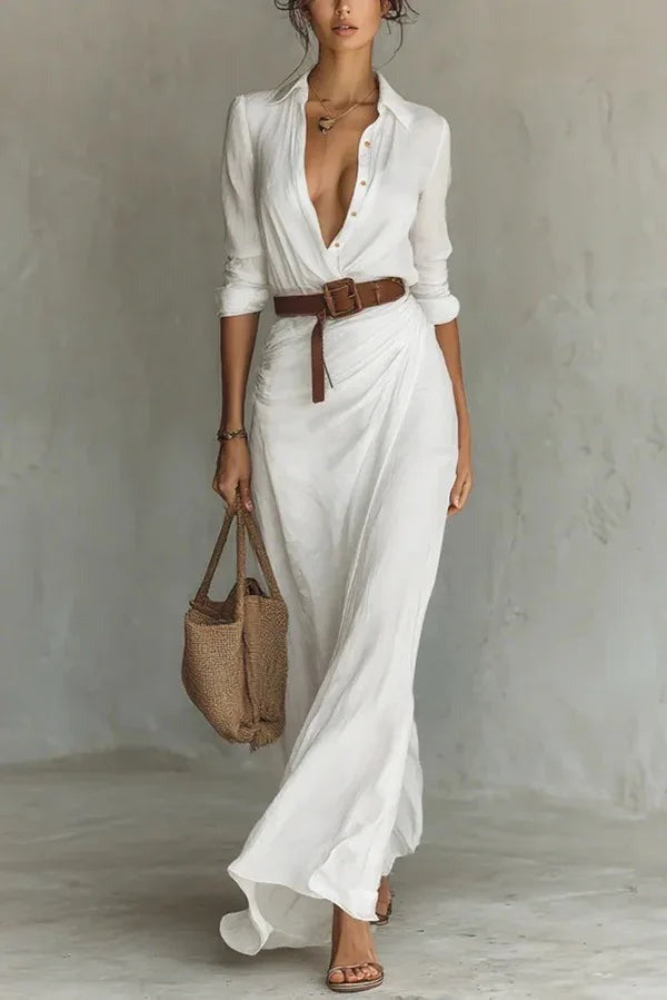 Wrap Maxi Dress - White