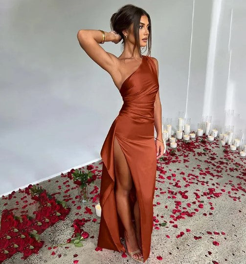 Zoe Women's One Shoulder Slit Maxi Dress 2