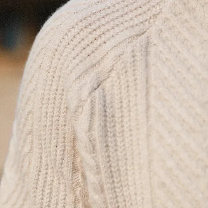 Charlie | Men's Cable Knit Wool Polo Shirt