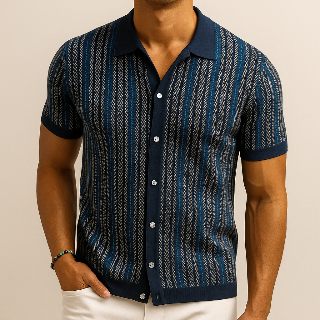 Aaron Men's Knitted Polo Shirt 1