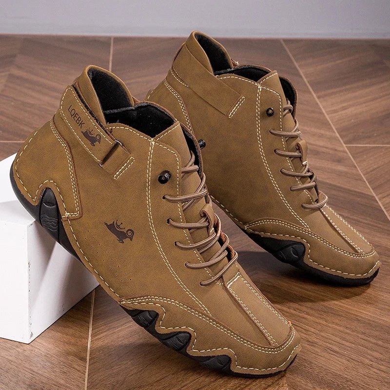 Women's Faux Leather Ankle Boots - Brown
