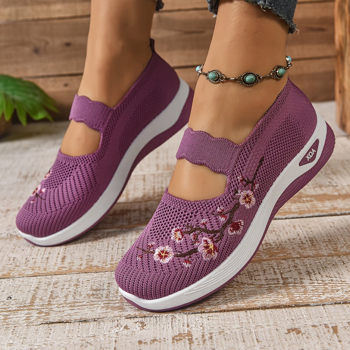 Women's Floral Mary Jane Sneakers