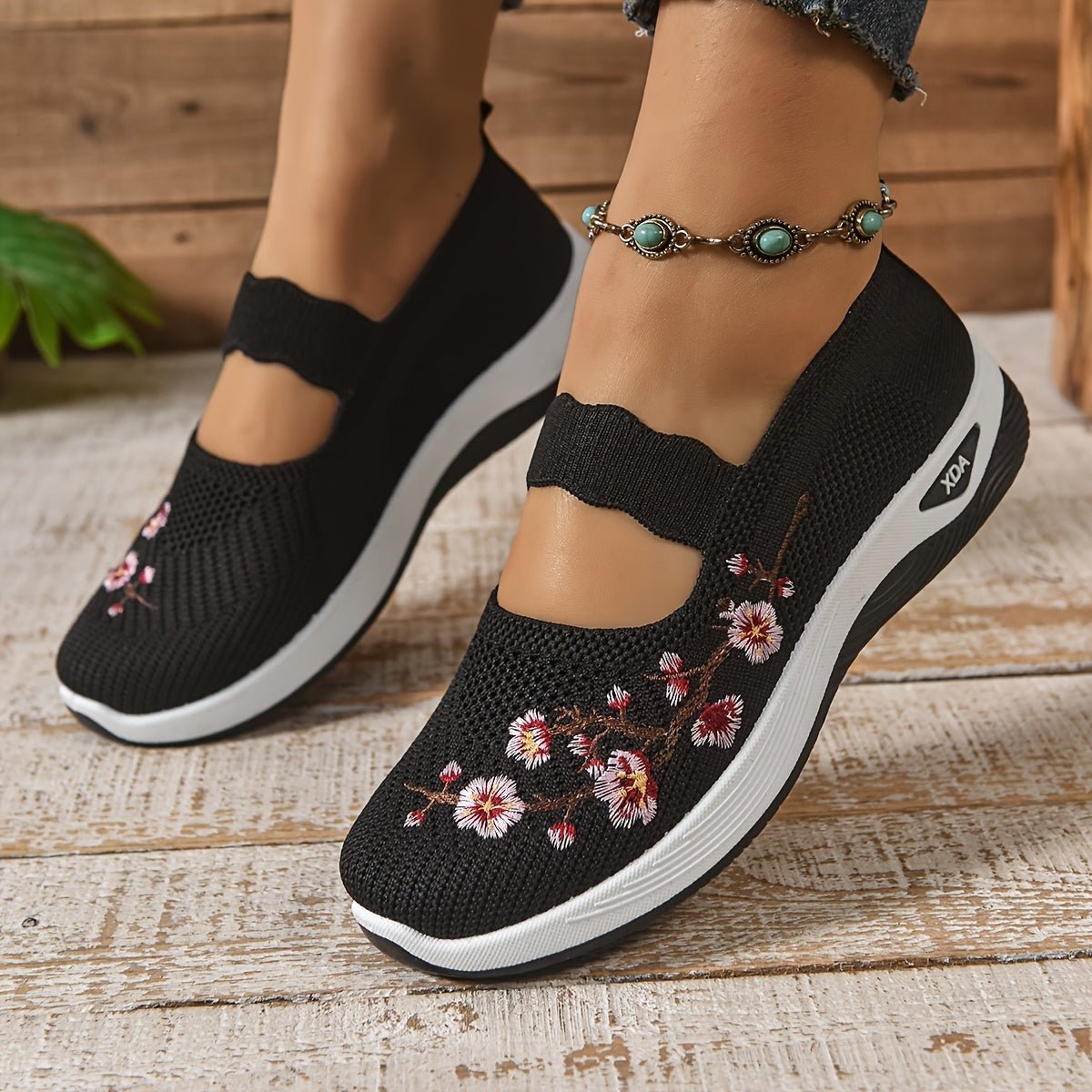 Women's Floral Mary Jane Sneakers