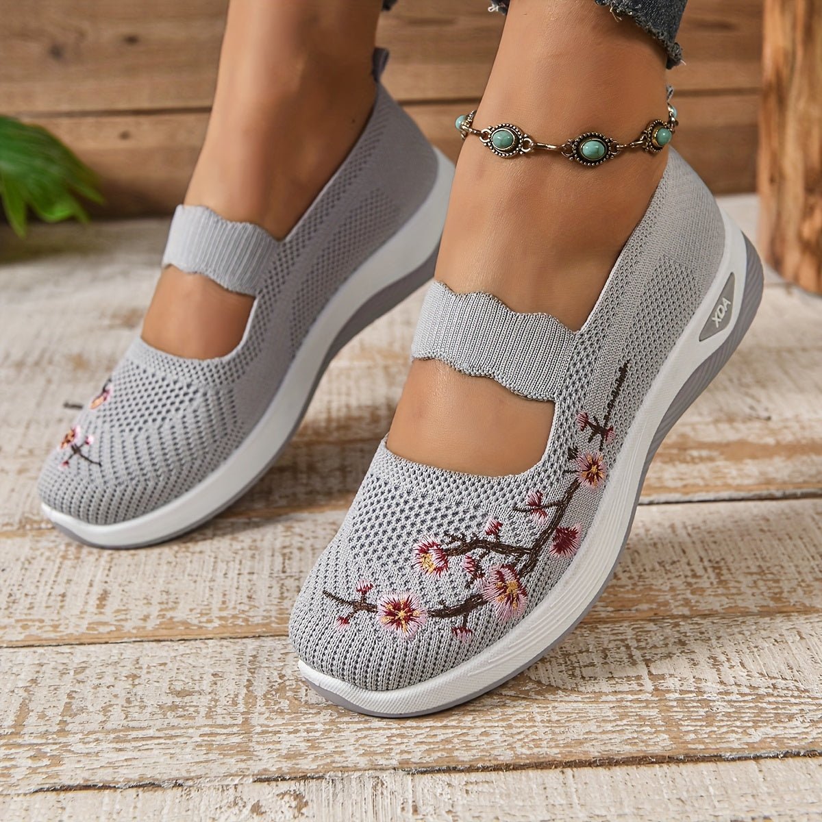 Women's Floral Mary Jane Sneakers