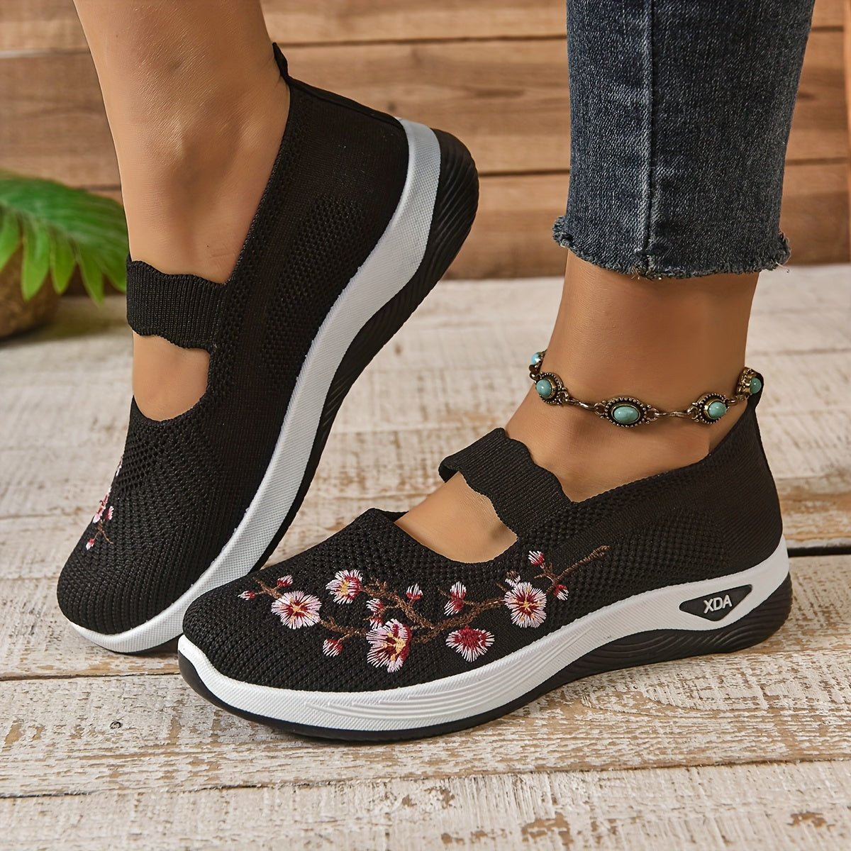 Women's Floral Mary Jane Sneakers