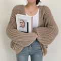 Women's Oversized Chunky Knit Cardigan - Khaki