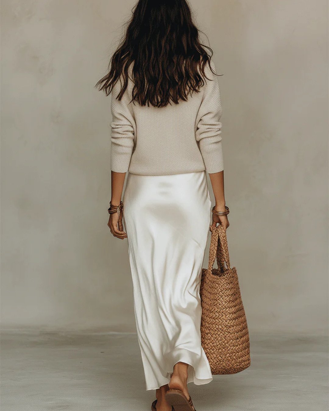 Women's Oversized Cropped V-Neck Sweater