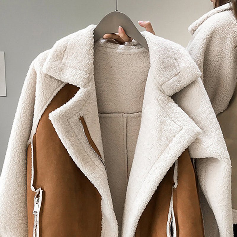 Women's Oversized Suede Moto Jacket