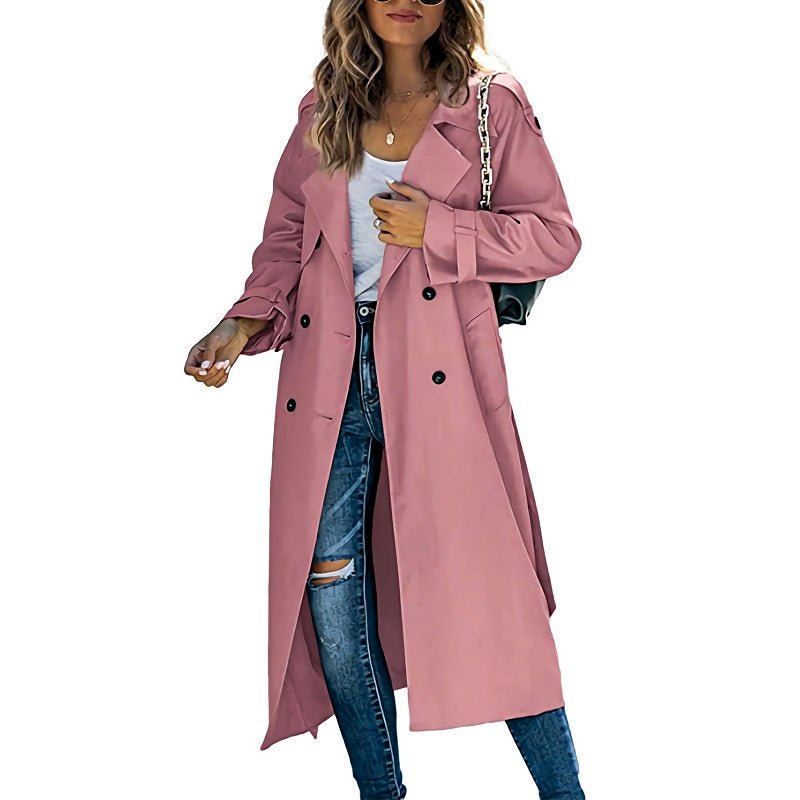 Women's Oversized Trench Coat - Pink