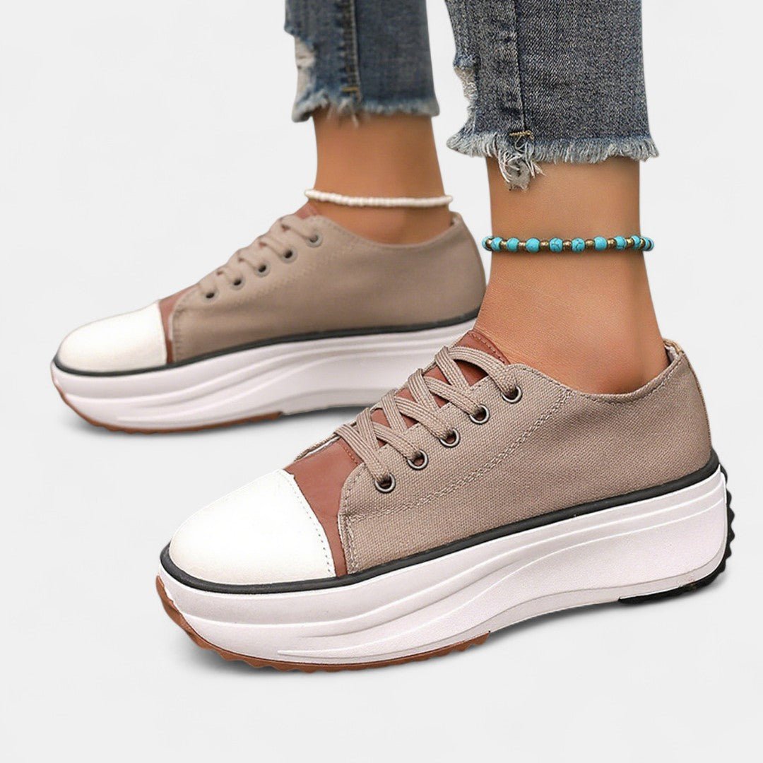 Women's Platform Sneakers - Brown