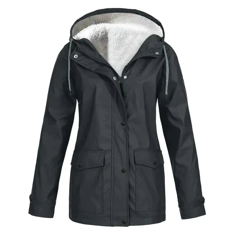Women's Rain Faux Fur Jacket - Black