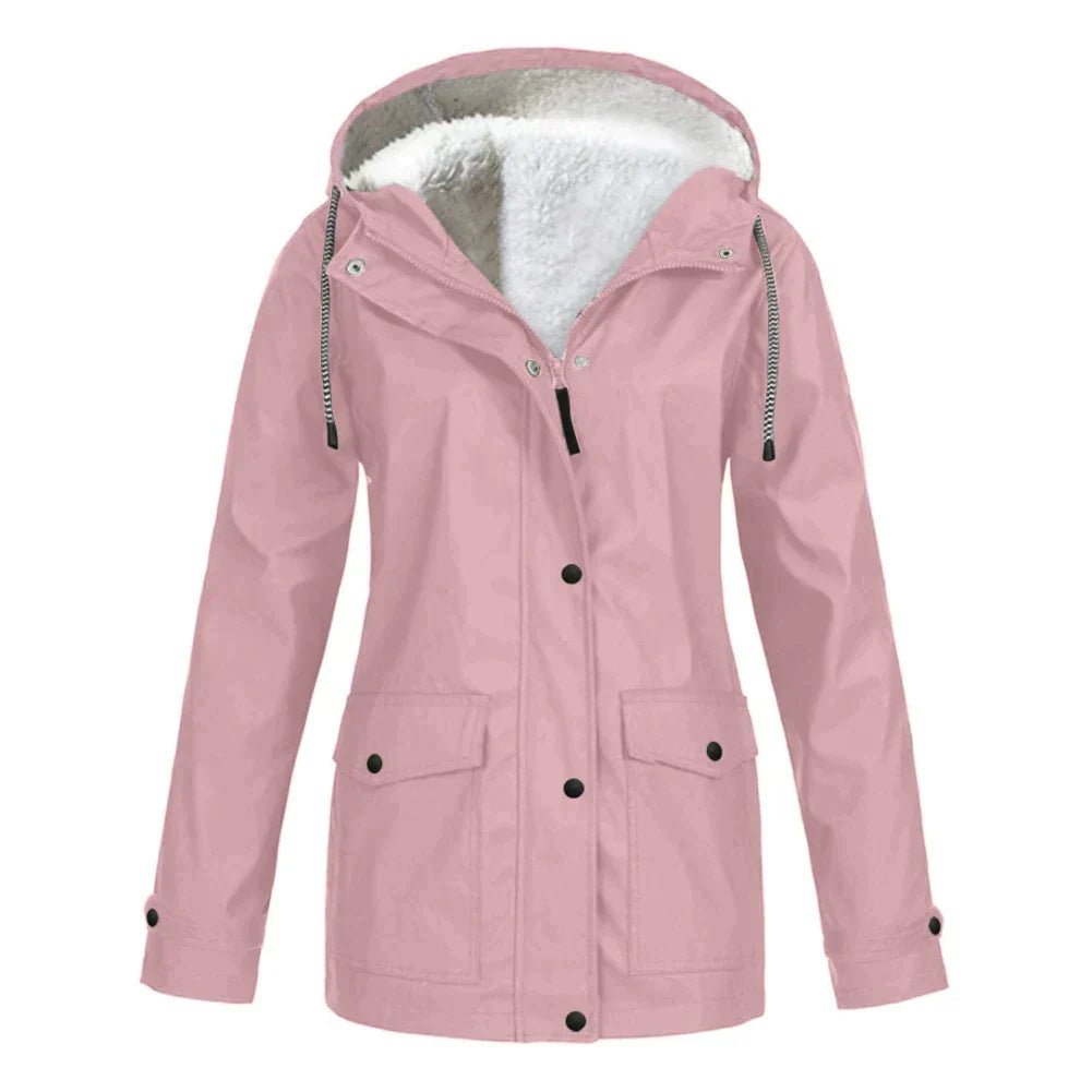 Women's Rain Faux Fur Jacket - Pink