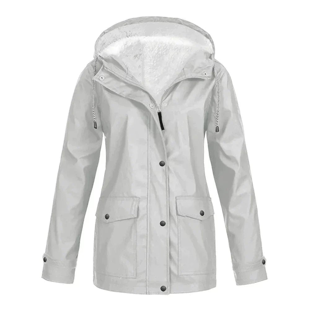 Women's Rain Faux Fur Jacket - Silver