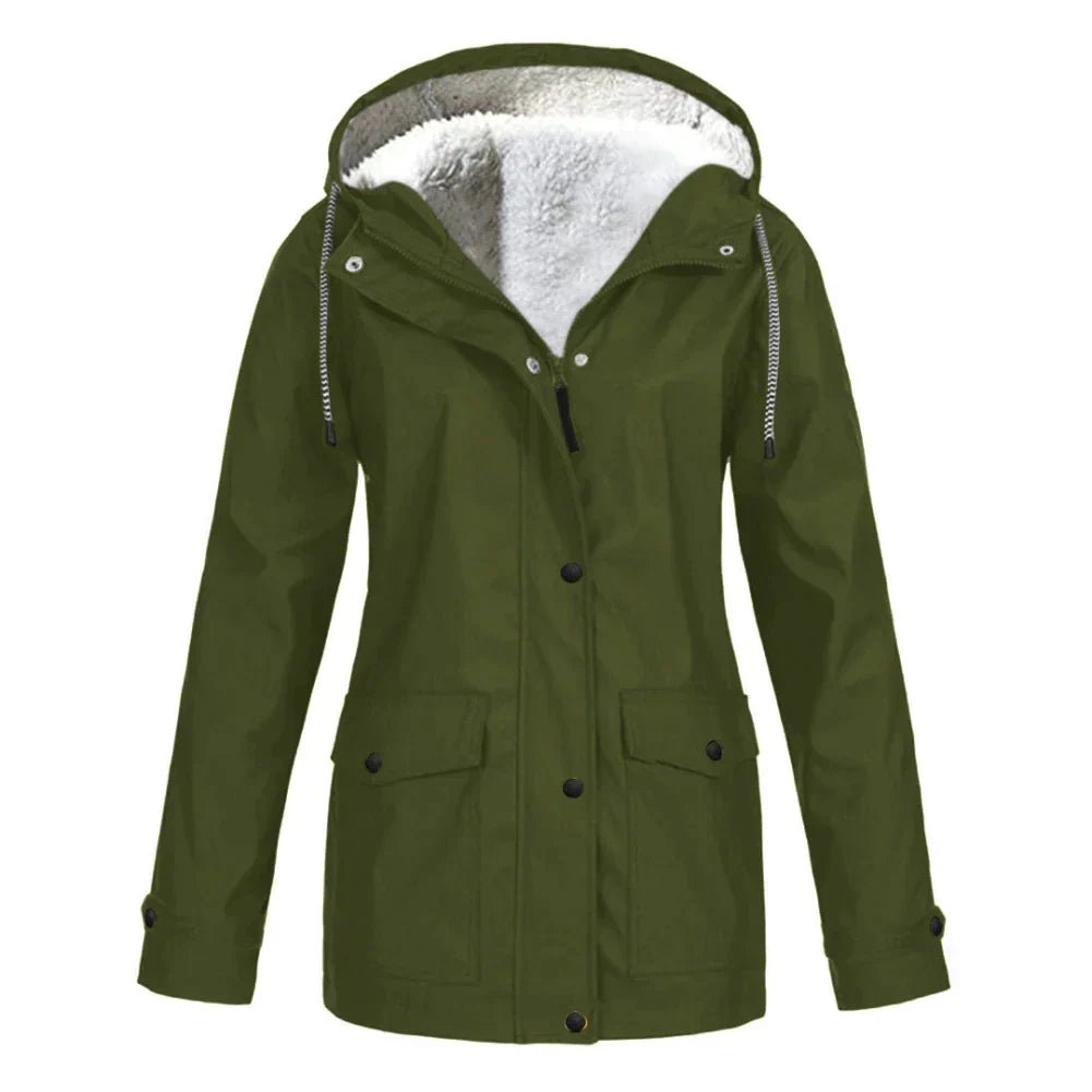 Women's Rain Faux Fur Jacket - Green
