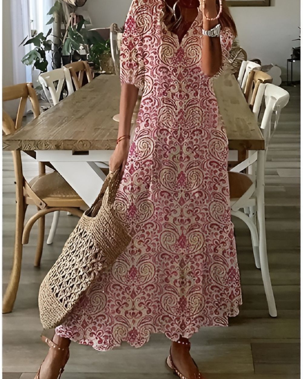 Alice Women's Printed V Neck Maxi Dress 5