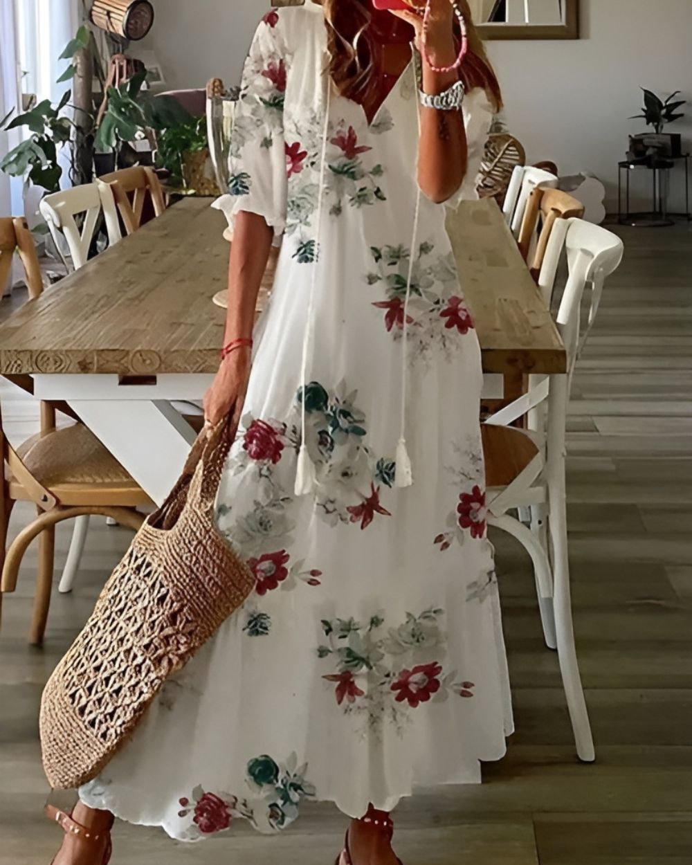 Alice Women's Printed V Neck Maxi Dress 8