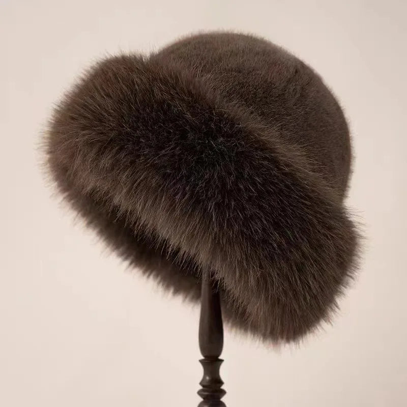 Amelia Women's Faux Fur Bucket Hat 2