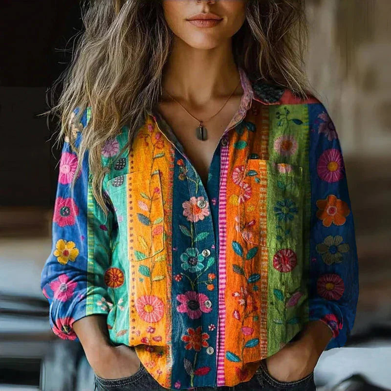 Amelia Women's Printed Cotton Blouse 5
