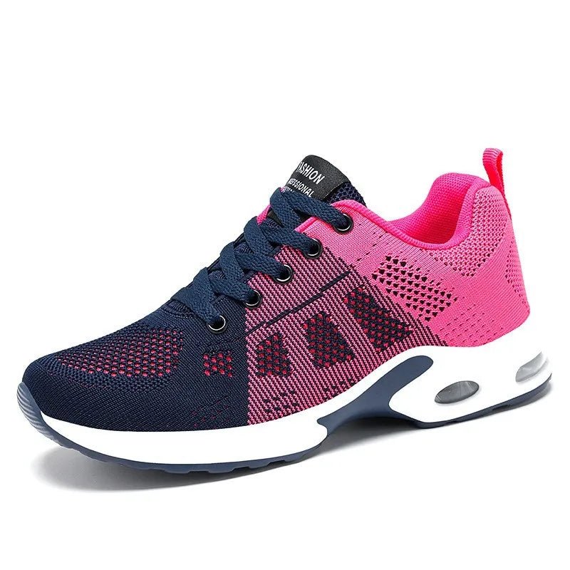 Women's Color-Block Knit Sneakers - Pink