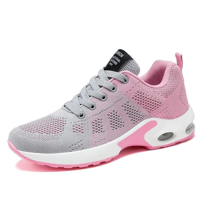 Women's Color-Block Knit Sneakers - Light Pink