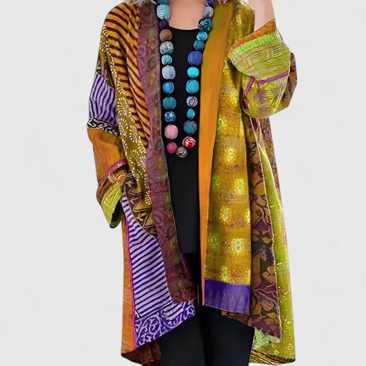 Women's Kimono Duster Cardigan - Yellow