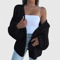 Women's Oversized Knit Cardigan - Black