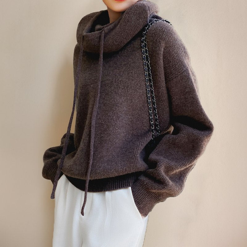 Women's Oversized Wool Hooded Sweater