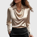 Women's Satin Blouse - Gold