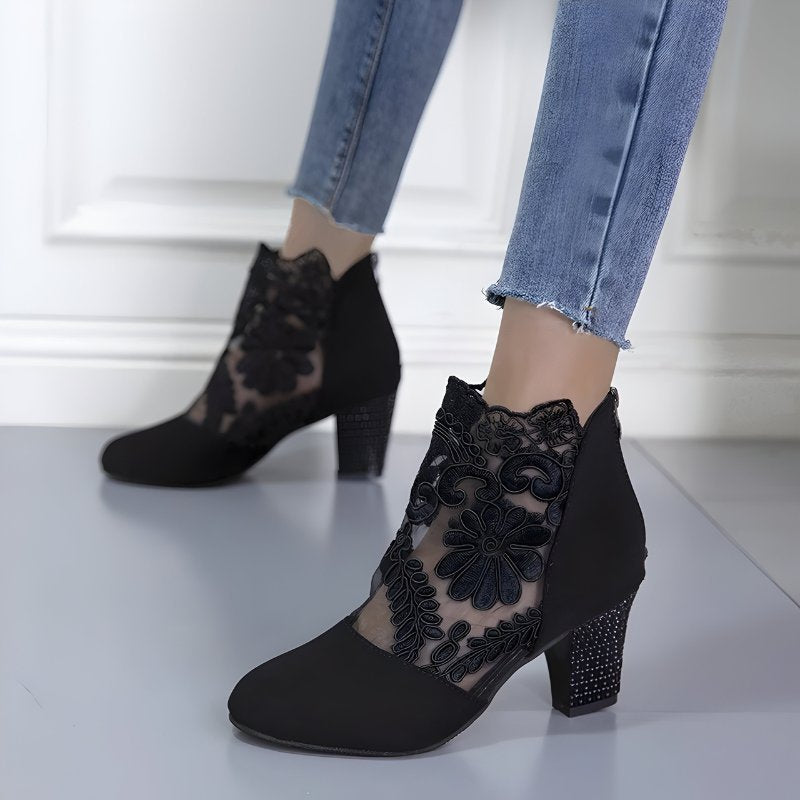 Women's Floral Ankle Boots