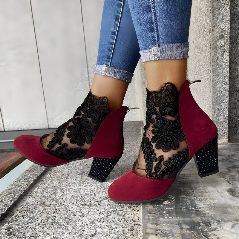 Women's Floral Ankle Boots