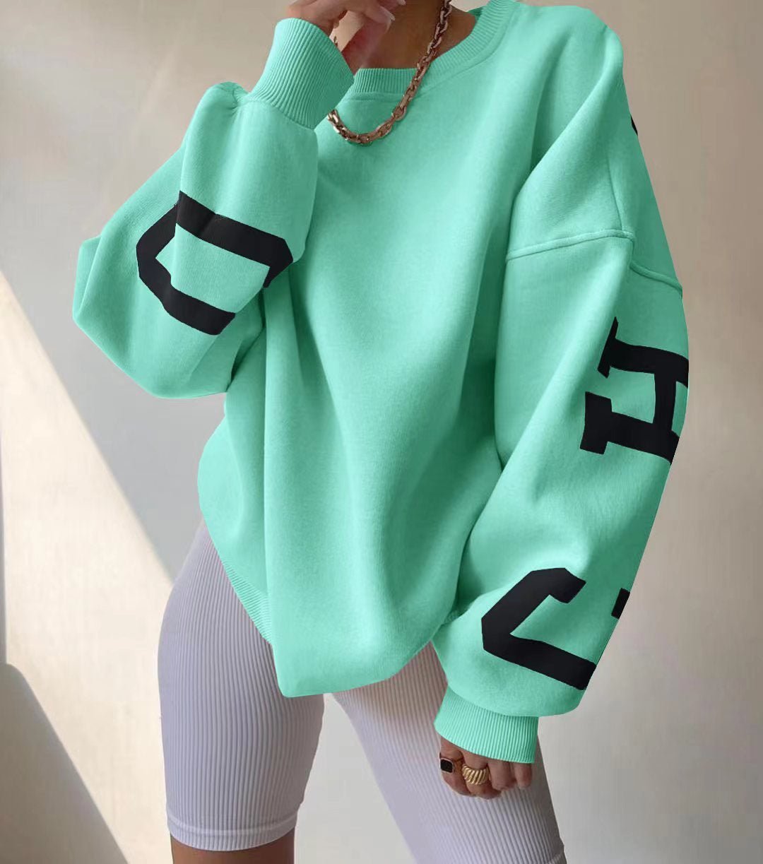 Women's Oversized Crewneck Sweatshirt - Mint Green