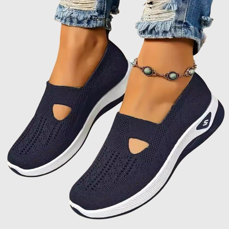 Women's Platform Knit Sneakers - Navy Blue