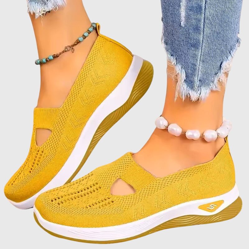 Women's Platform Knit Sneakers - Light Yellow