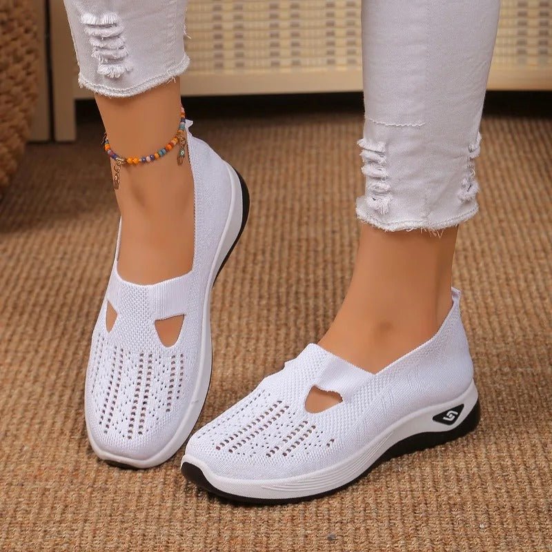 Women's Platform Knit Sneakers - White